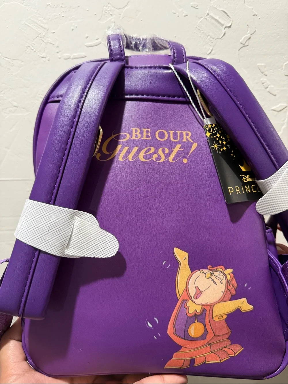 Loungefly Purple Yellow Chip and Mrs. Potts Backpack